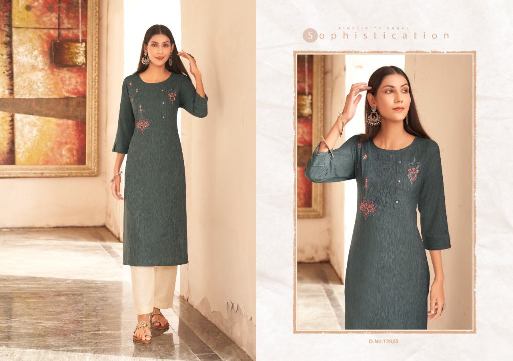 Kalaroop Leemboodi Designer Embroidery Weaving Kurti Catalog