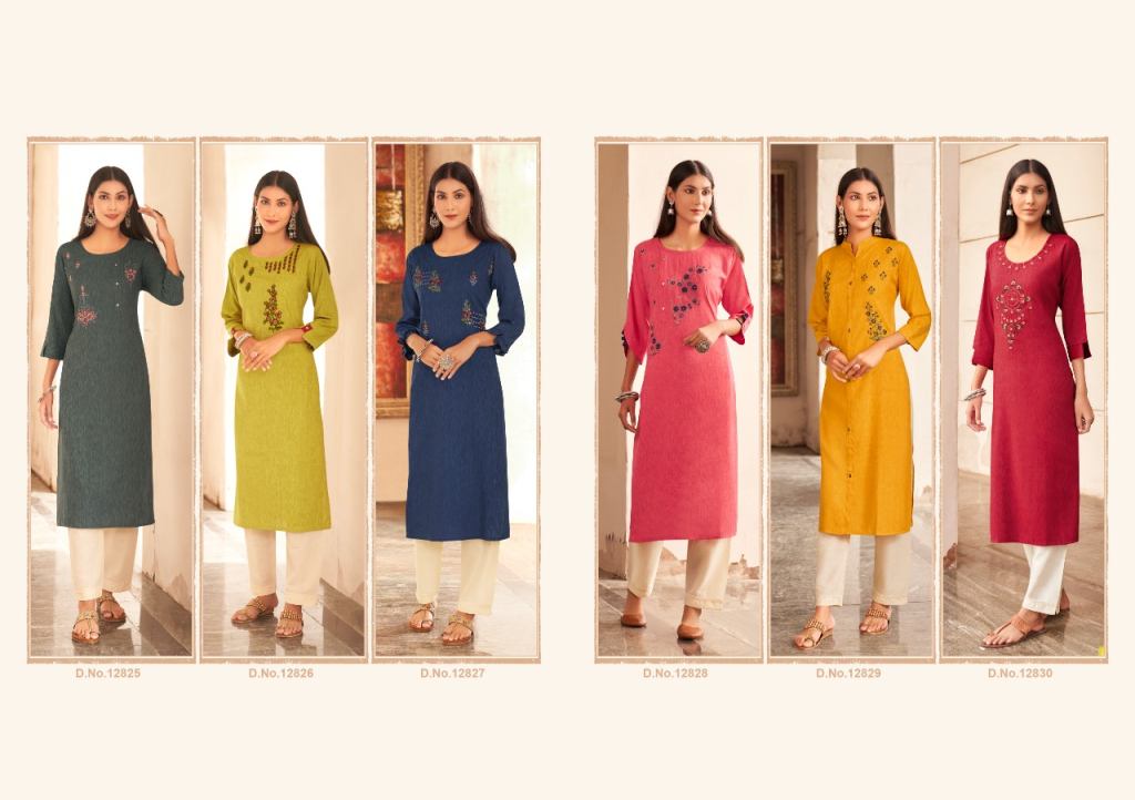 Kalaroop Leemboodi Designer Embroidery Weaving Kurti Catalog