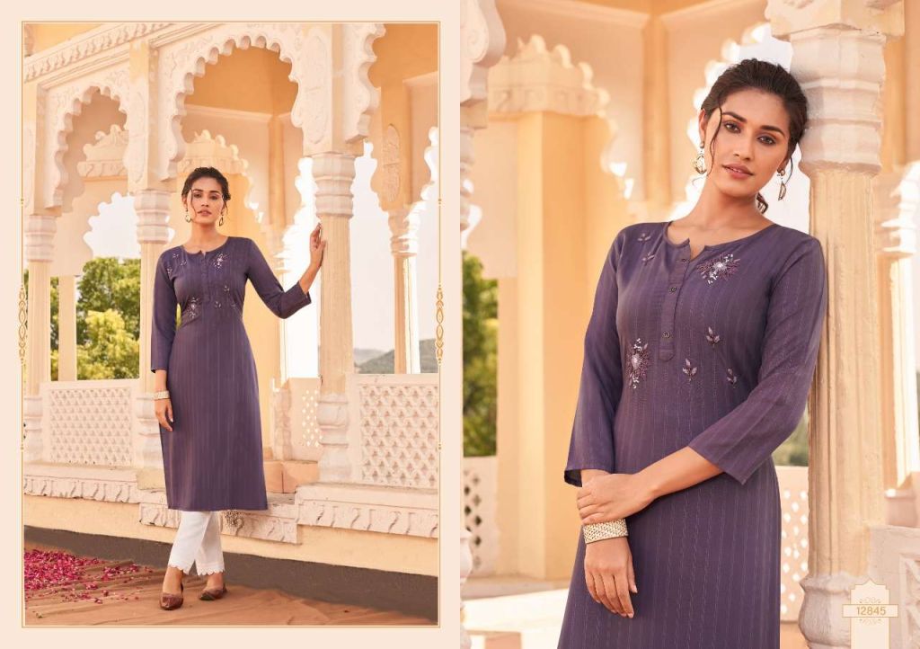 Kalaroop Walnut Fancy Weaving Fabrics Wholesale Kurtis Catalog