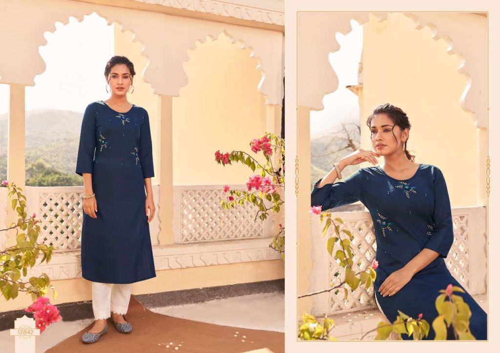 Kalaroop Walnut Fancy Weaving Fabrics Wholesale Kurtis Catalog