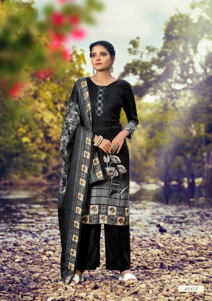 Kesariya Saaira Pashmina Dress Material Catalog