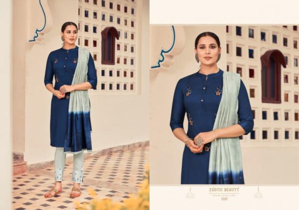 Kivi Zibo Silk Designer Readymade Kurti Bottom With Dupatta