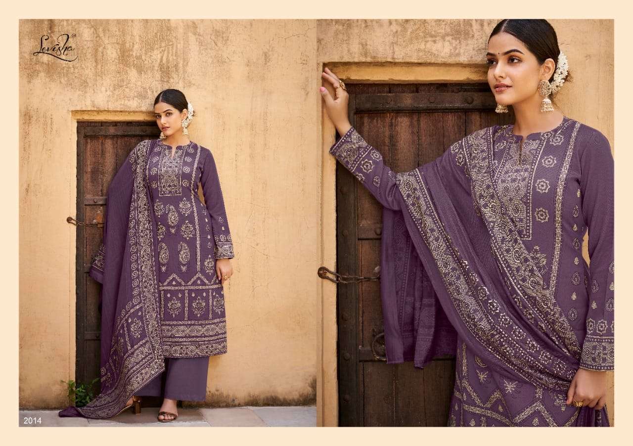 Levisha Alisa Pure Pashmina Jacquard Kani Print Salwar Suits Catalog