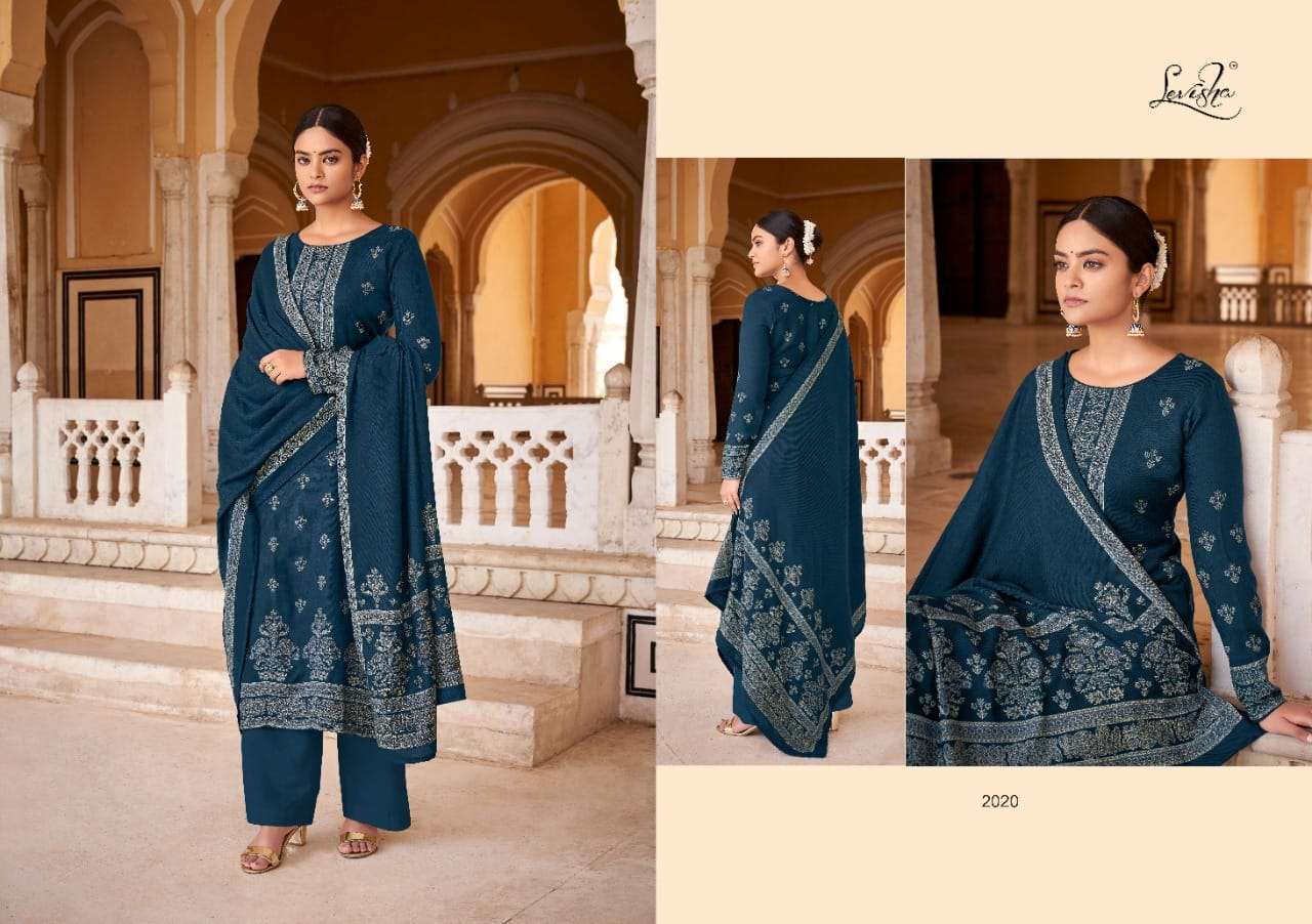 Levisha Alisa Pure Pashmina Jacquard Kani Print Salwar Suits Catalog