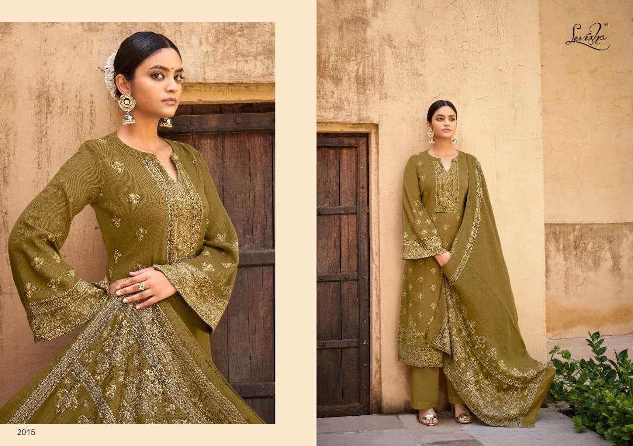 Levisha Alisa Pure Pashmina Jacquard Kani Print Salwar Suits Catalog