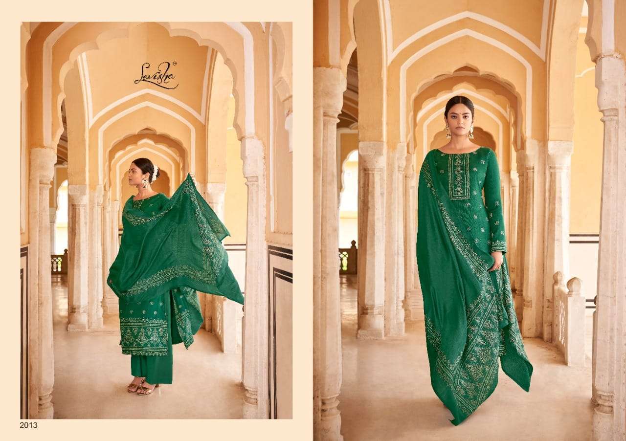 Levisha Alisa Pure Pashmina Jacquard Kani Print Salwar Suits Catalog