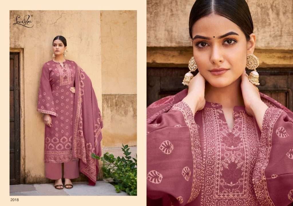 Levisha Alisa Pure Pashmina Jacquard Kani Print Salwar Suits Catalog