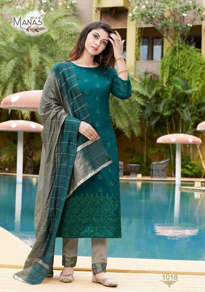 Manas Lucknowi Vol 3 Fancy Fabric Kurtis With Bottom And Dupatta Shop