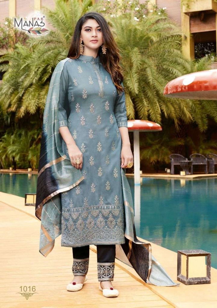 Manas Lucknowi Vol 3 Fancy Fabric Kurtis With Bottom And Dupatta Shop