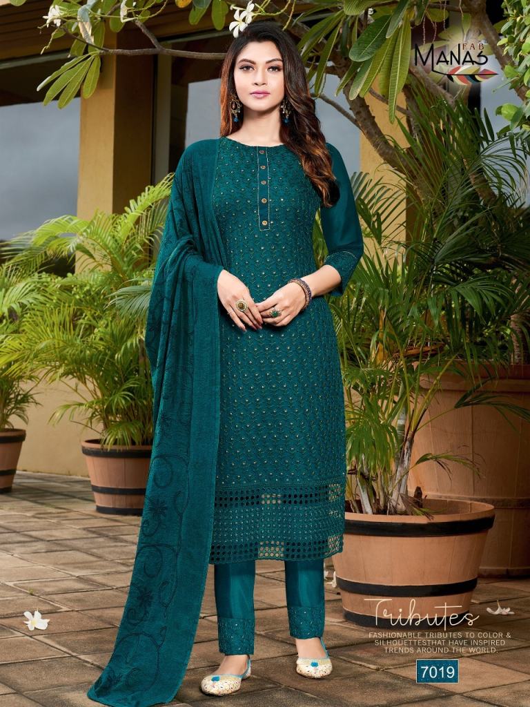 Manas Schiffli Vol 4 Georgette Wear Ready Made Catalog