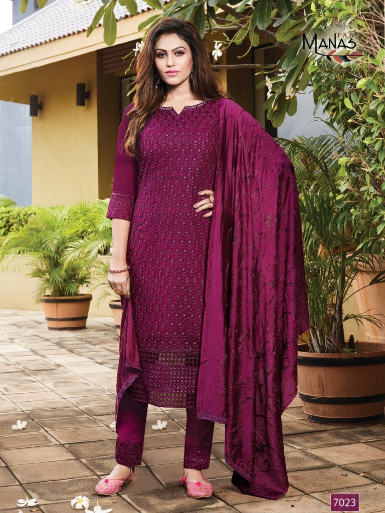 Manas Schiffli Vol 4 Georgette Wear Ready Made Catalog
