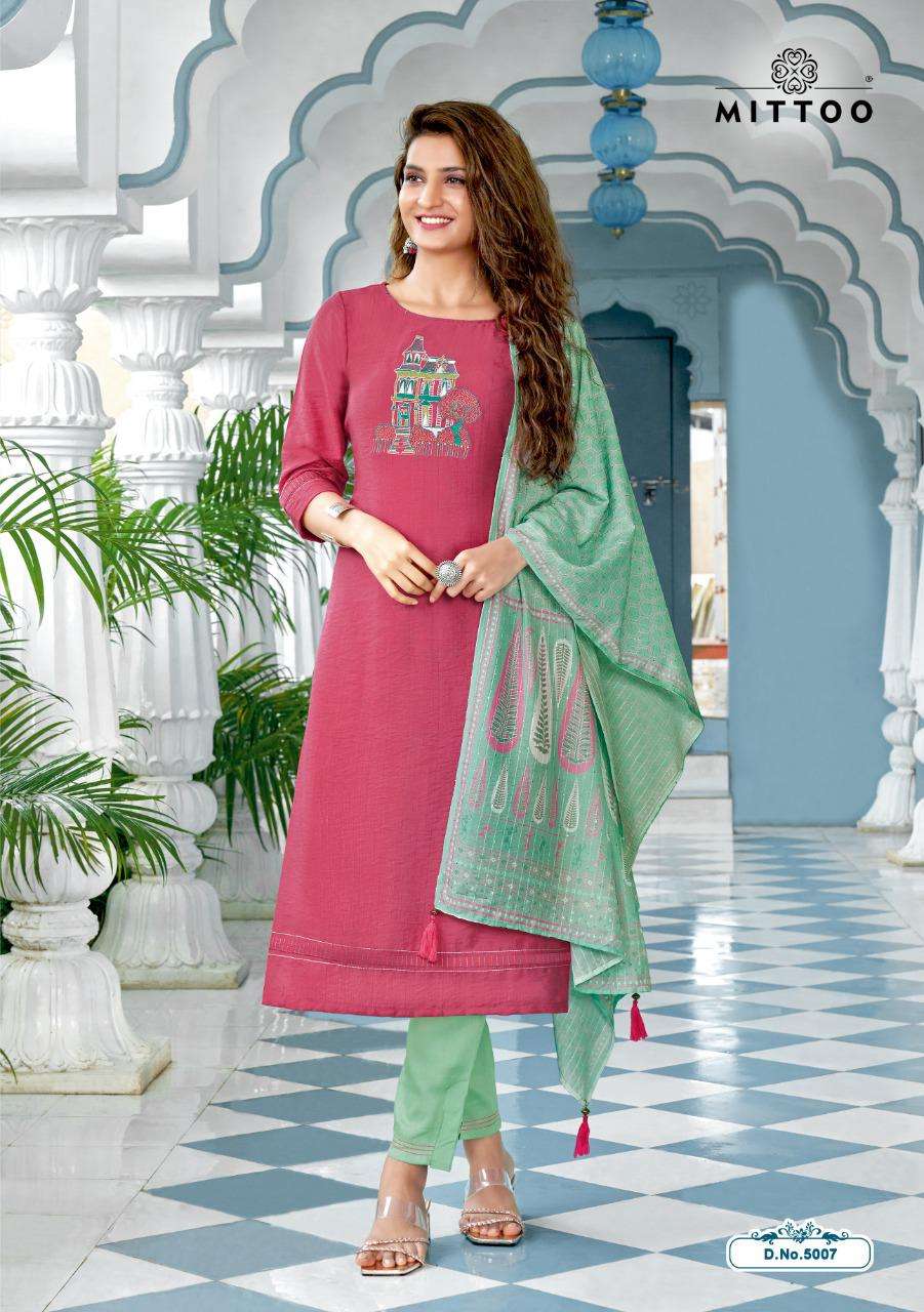 Mittoo Fashion Noor Vol 2 Nylon Viscose Silk Top With Bottom And Dupatta Wholesale Catalog