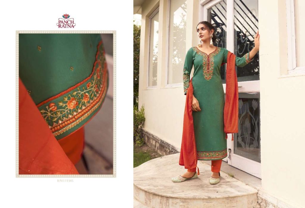 Panch Ratna Floral Designer Dress Material Catalog