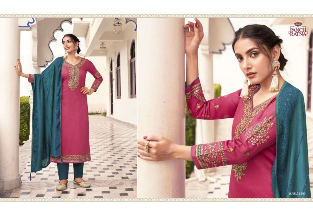 Panch Ratna Floral Designer Dress Material Catalog
