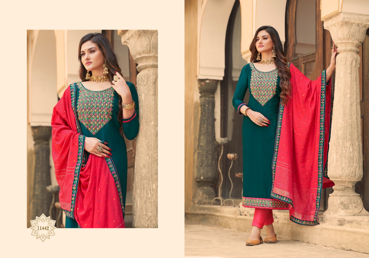 Panch Ratna Mahek Designer Silk Embroidery Salwar Suit Catalog