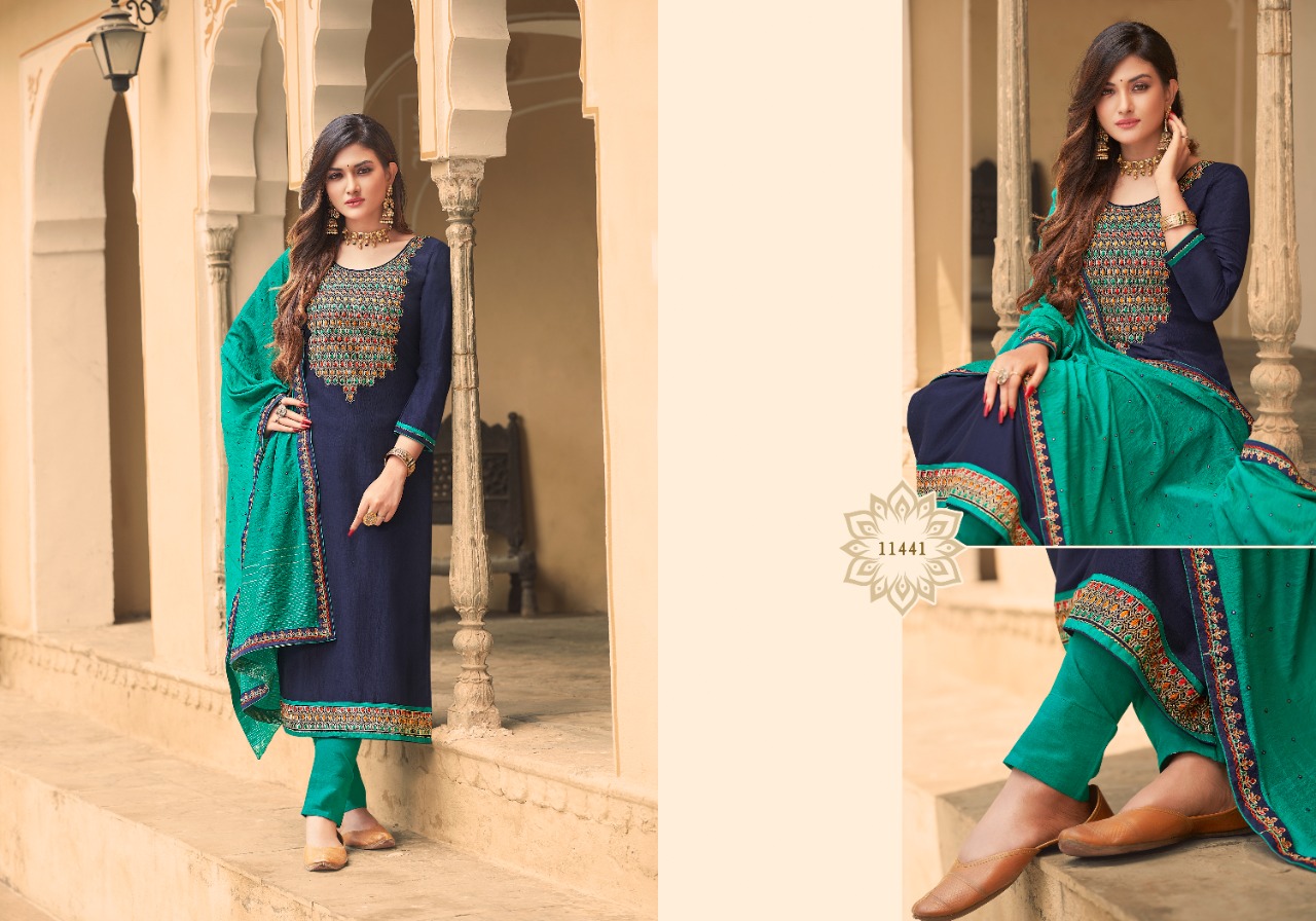 Panch Ratna Mahek Designer Silk Embroidery Salwar Suit Catalog