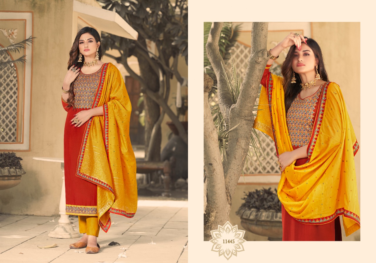 Panch Ratna Mahek Designer Silk Embroidery Salwar Suit Catalog