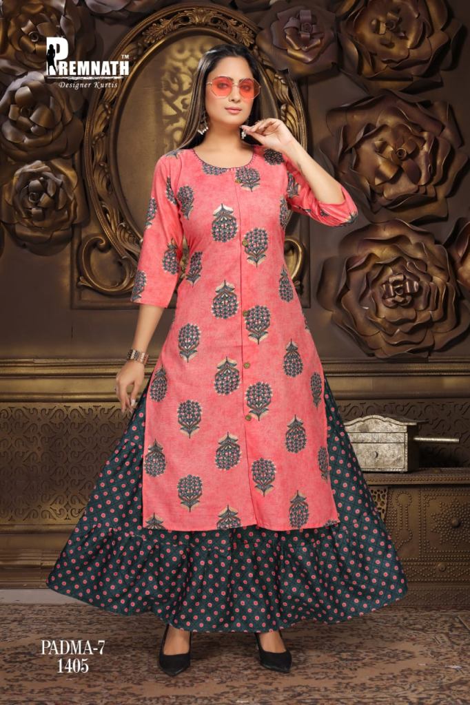 Premnath Padma Vol 7 Long Kurti With Skirt Style Catalog