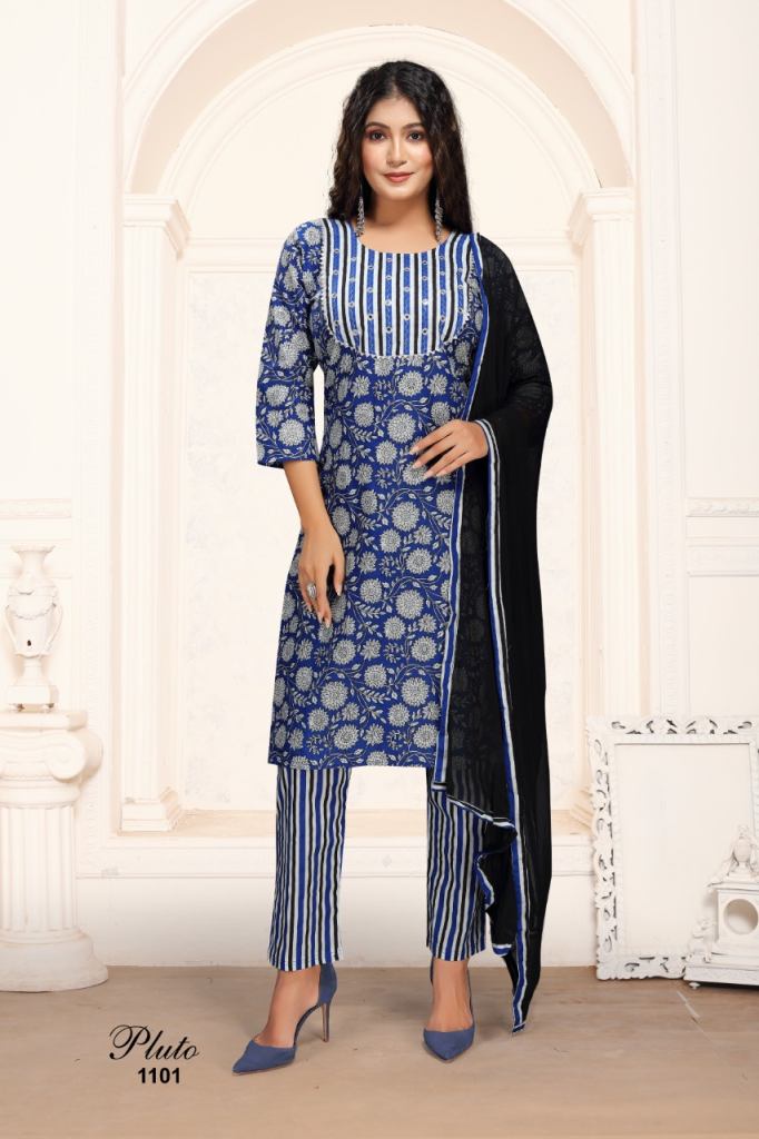 Premnath Pluto Vol 6 Designer Kurti Pant With Dupatta Catalog