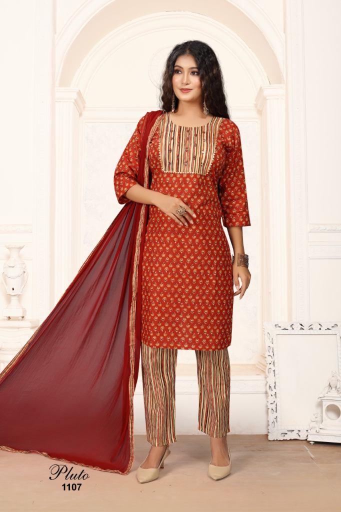 Premnath Pluto Vol 6 Designer Kurti Pant With Dupatta Catalog