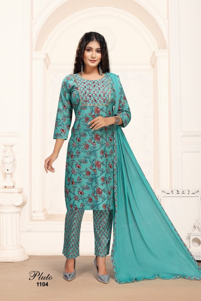 Premnath Pluto Vol 6 Designer Kurti Pant With Dupatta Catalog