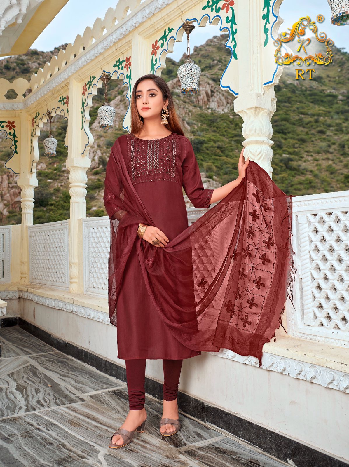 Rt  Rim Jhim Vol  2 Fancy Wear Kurtis With Dupatta Catalog