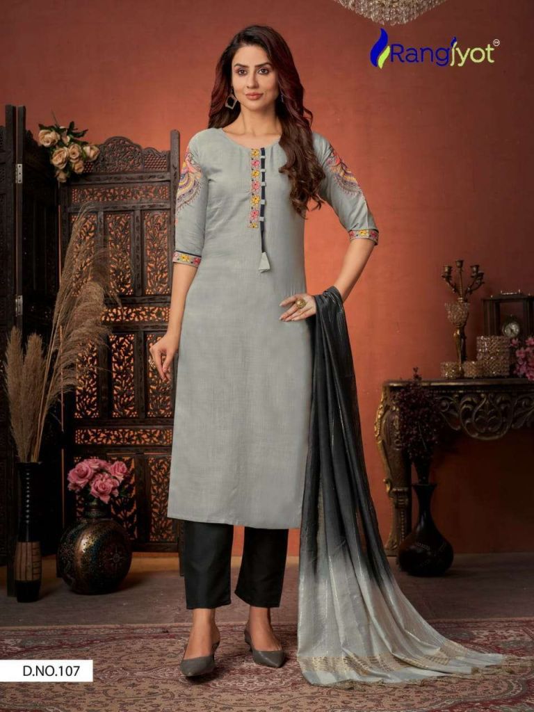 Rangjyot Rang Maya Vol 1 Rayon With Embroidery Work Kurtis With Pant Dupatta Shop