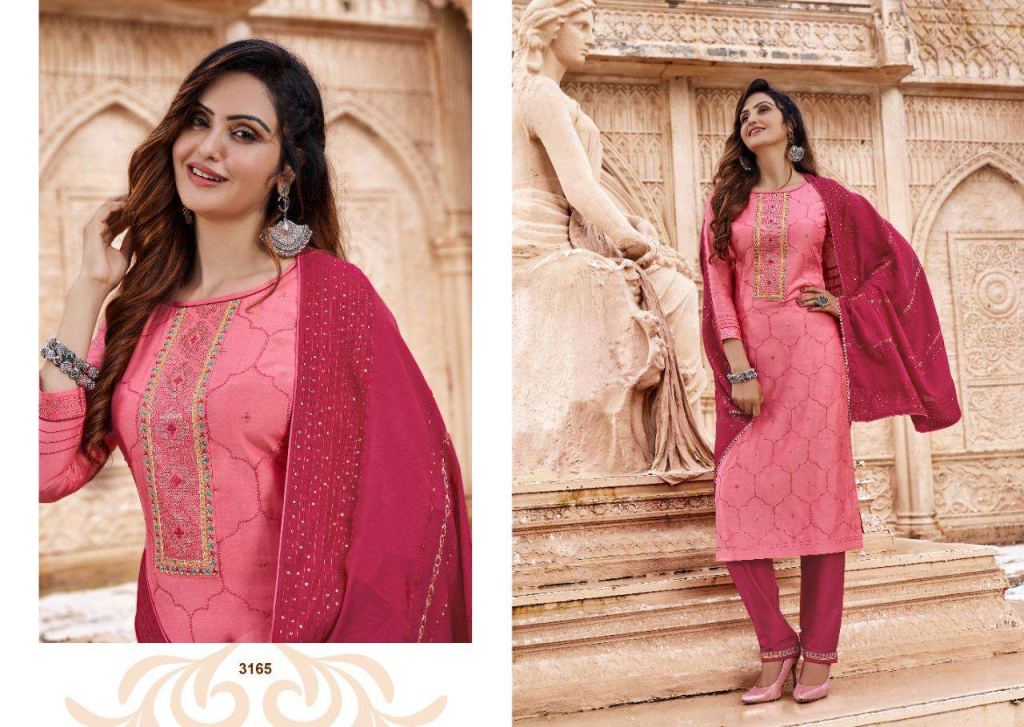 Rangoon Lotus Pure Viscose With Leriya With Work Readymade Catalog
