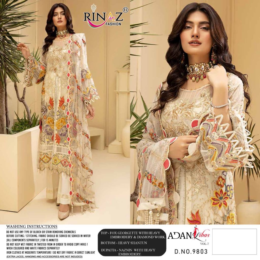 Rinaz Adan Libas Vol 7 Georgette Wear Pakistani Salwar Kameez Catalog