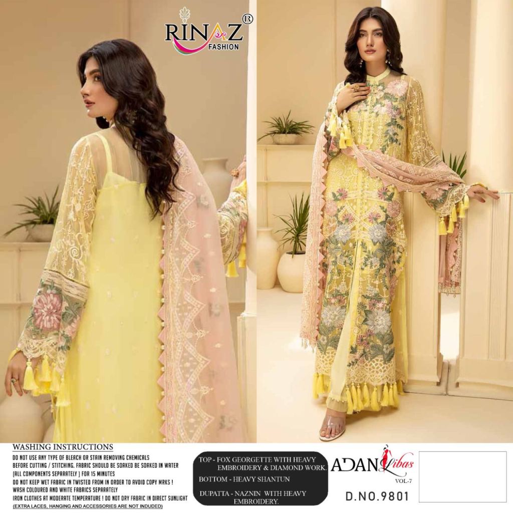 Rinaz Adan Libas Vol 7 Georgette Wear Pakistani Salwar Kameez Catalog
