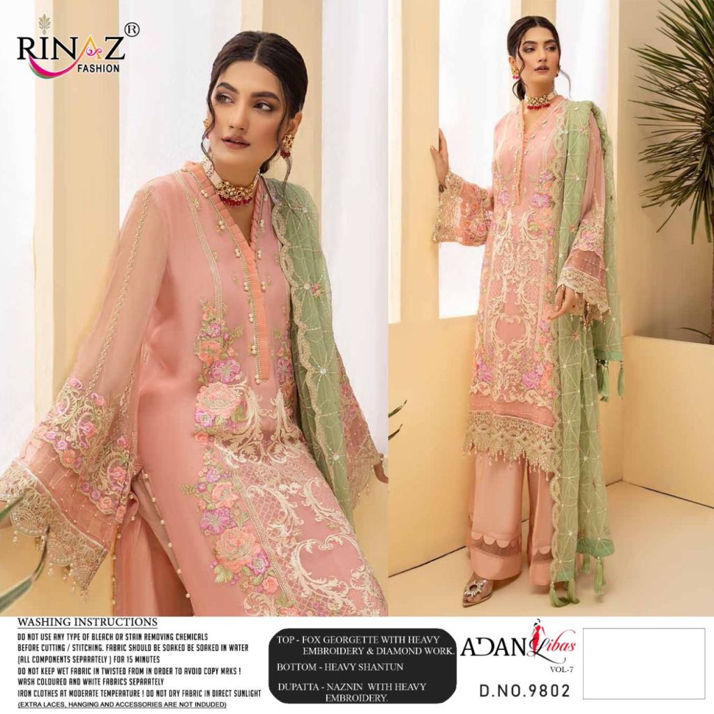 Rinaz Adan Libas Vol 7 Georgette Wear Pakistani Salwar Kameez Catalog
