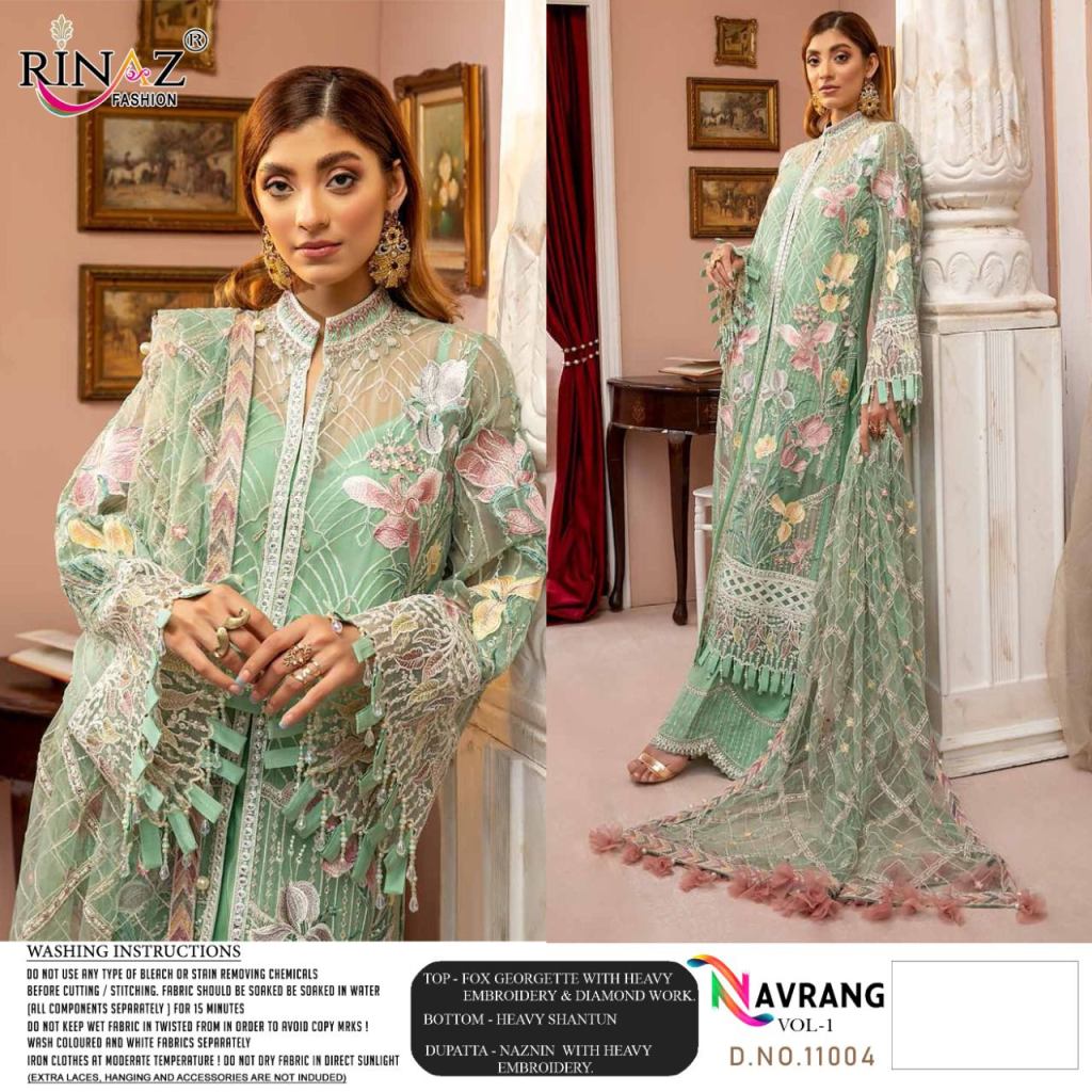 Rinaz Navrang Vol 1 Georgette Wear Pakistani Salwar Suits Catalog