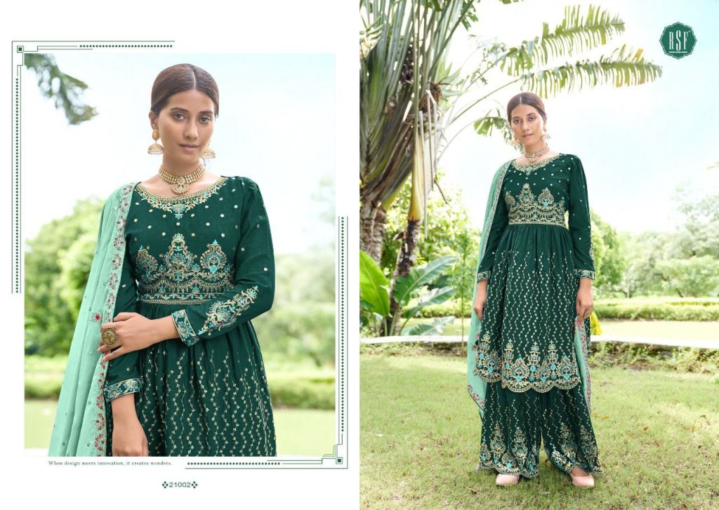 Rsf Kanchi Peplum Chinon Silk Embroidery Worked Semi Stitched Wholesale Salwar Suit Catalog