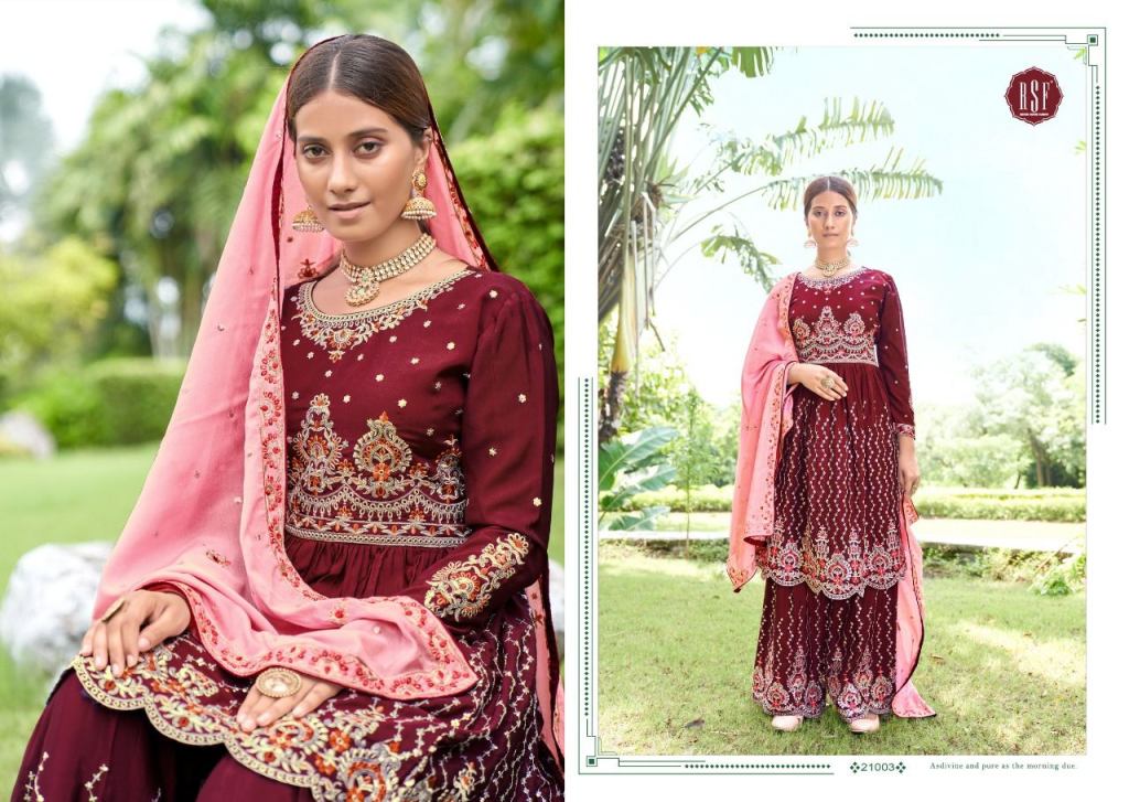Rsf Kanchi Peplum Chinon Silk Embroidery Worked Semi Stitched Wholesale Salwar Suit Catalog