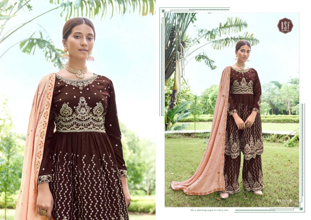 Rsf Kanchi Peplum Chinon Silk Embroidery Worked Semi Stitched Wholesale Salwar Suit Catalog