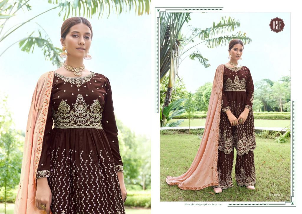 Rsf Kanchi Peplum Chinon Silk Embroidery Worked Semi Stitched Wholesale Salwar Suit Catalog