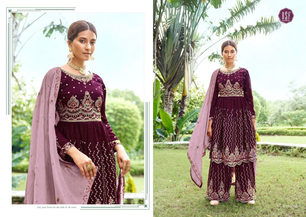Rsf Kanchi Peplum Chinon Silk Embroidery Worked Semi Stitched Wholesale Salwar Suit Catalog