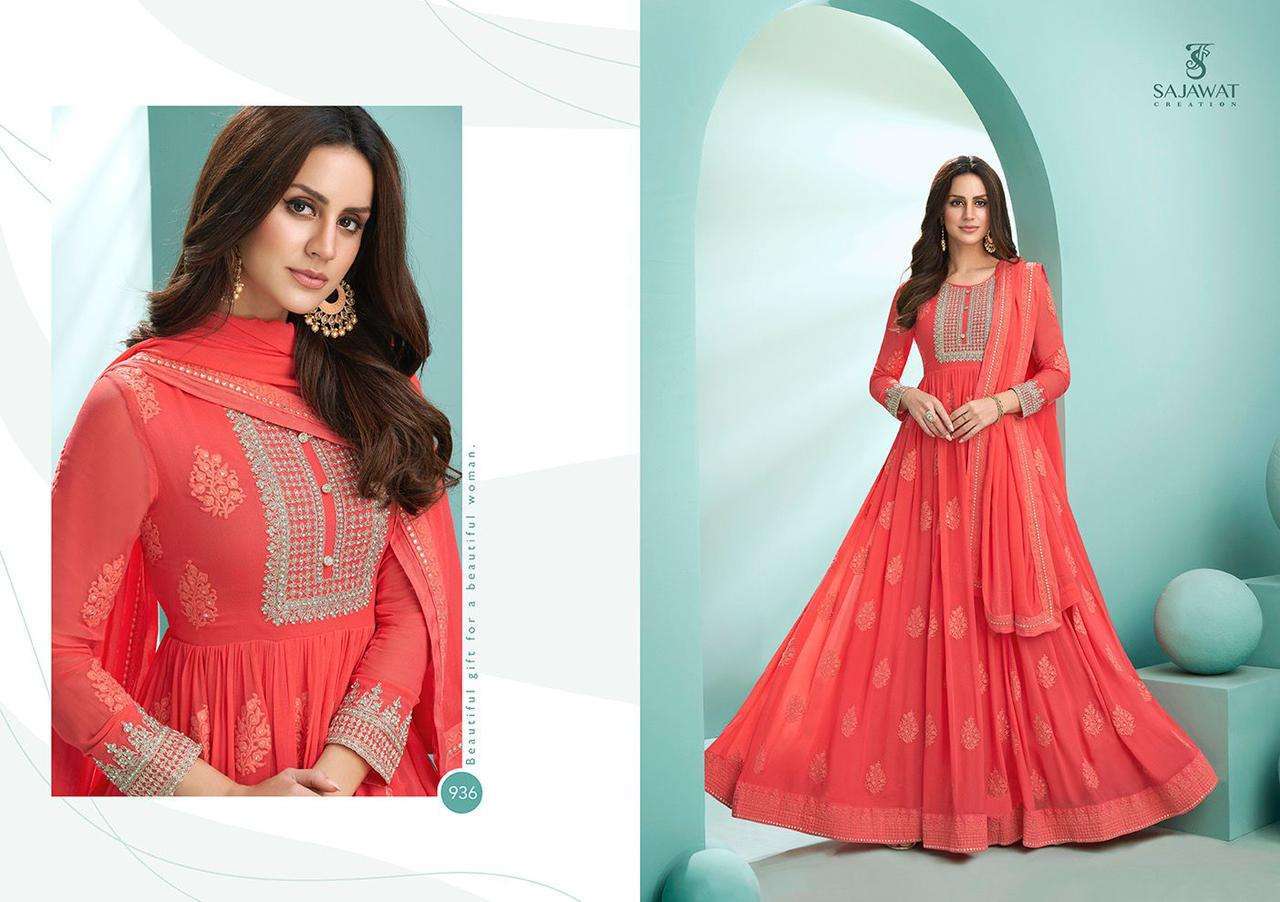 Sajawat  Kalpi Faux Georgette With Embroidery Work Ready Made Suits Catalog