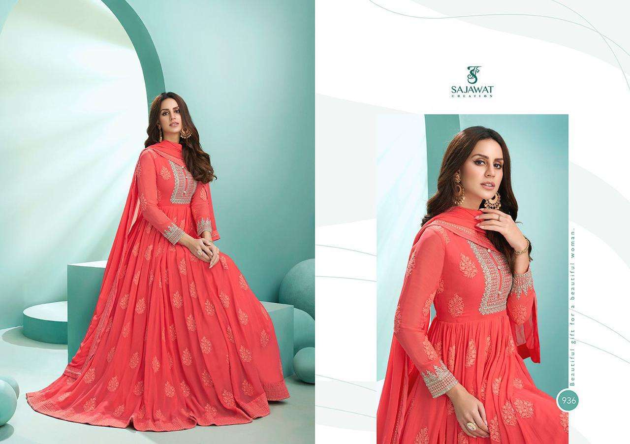 Sajawat  Kalpi Faux Georgette With Embroidery Work Ready Made Suits Catalog