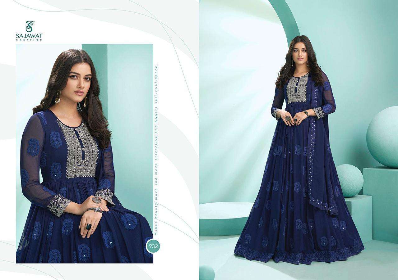 Sajawat  Kalpi Faux Georgette With Embroidery Work Ready Made Suits Catalog