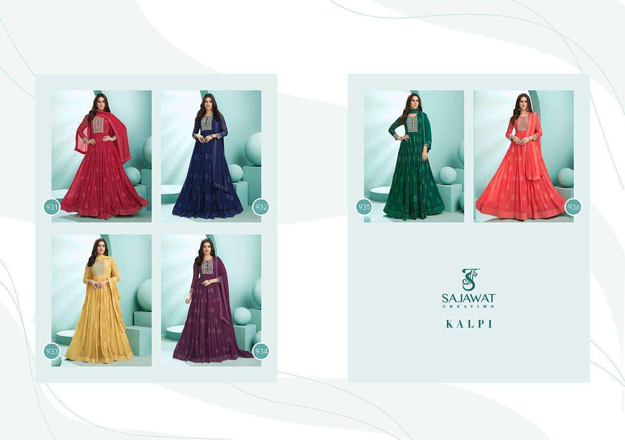 Sajawat  Kalpi Faux Georgette With Embroidery Work Ready Made Suits Catalog