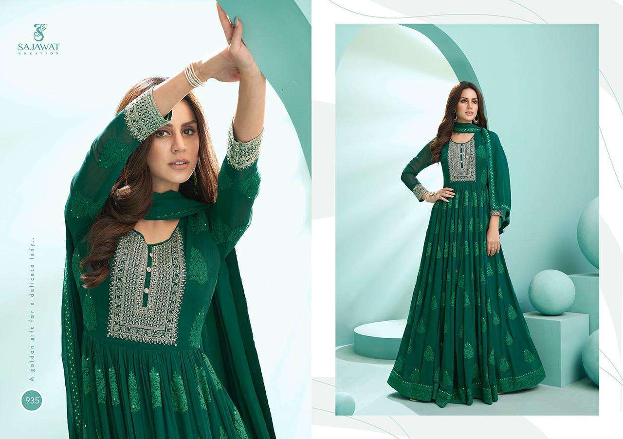 Sajawat  Kalpi Faux Georgette With Embroidery Work Ready Made Suits Catalog