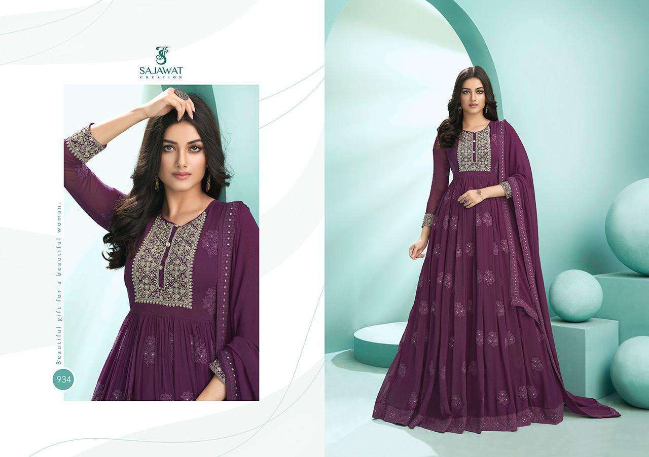 Sajawat  Kalpi Faux Georgette With Embroidery Work Ready Made Suits Catalog