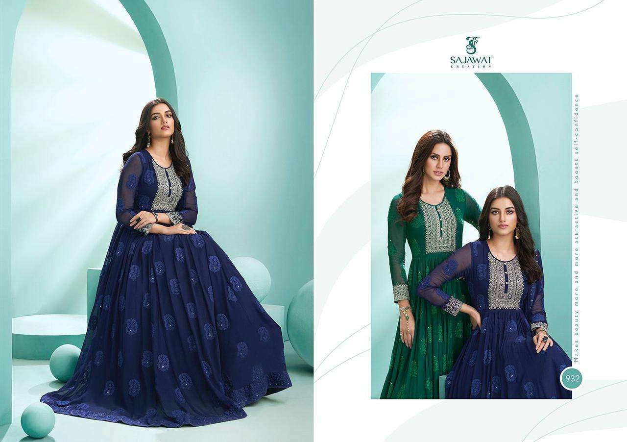 Sajawat  Kalpi Faux Georgette With Embroidery Work Ready Made Suits Catalog