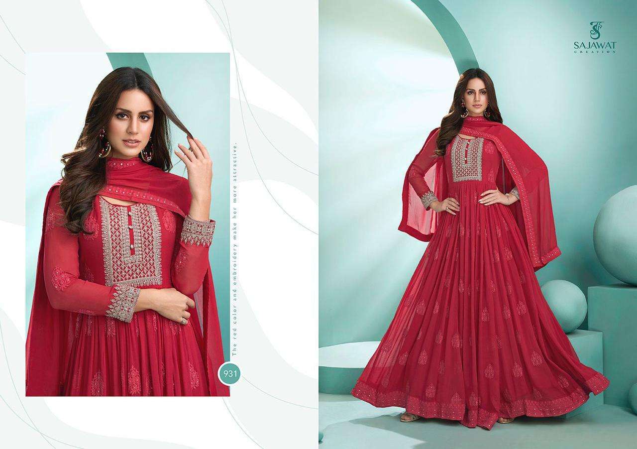 Sajawat  Kalpi Faux Georgette With Embroidery Work Ready Made Suits Catalog
