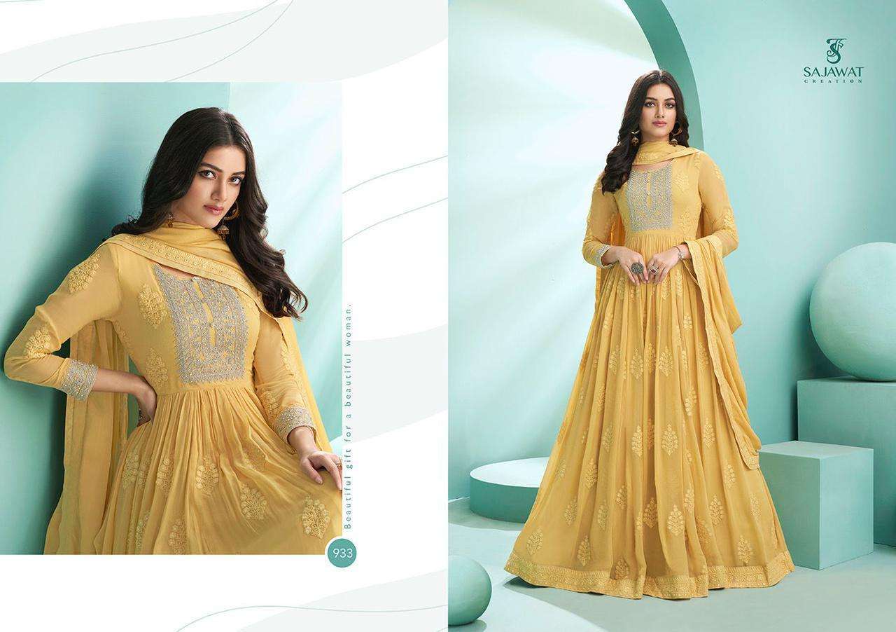 Sajawat  Kalpi Faux Georgette With Embroidery Work Ready Made Suits Catalog