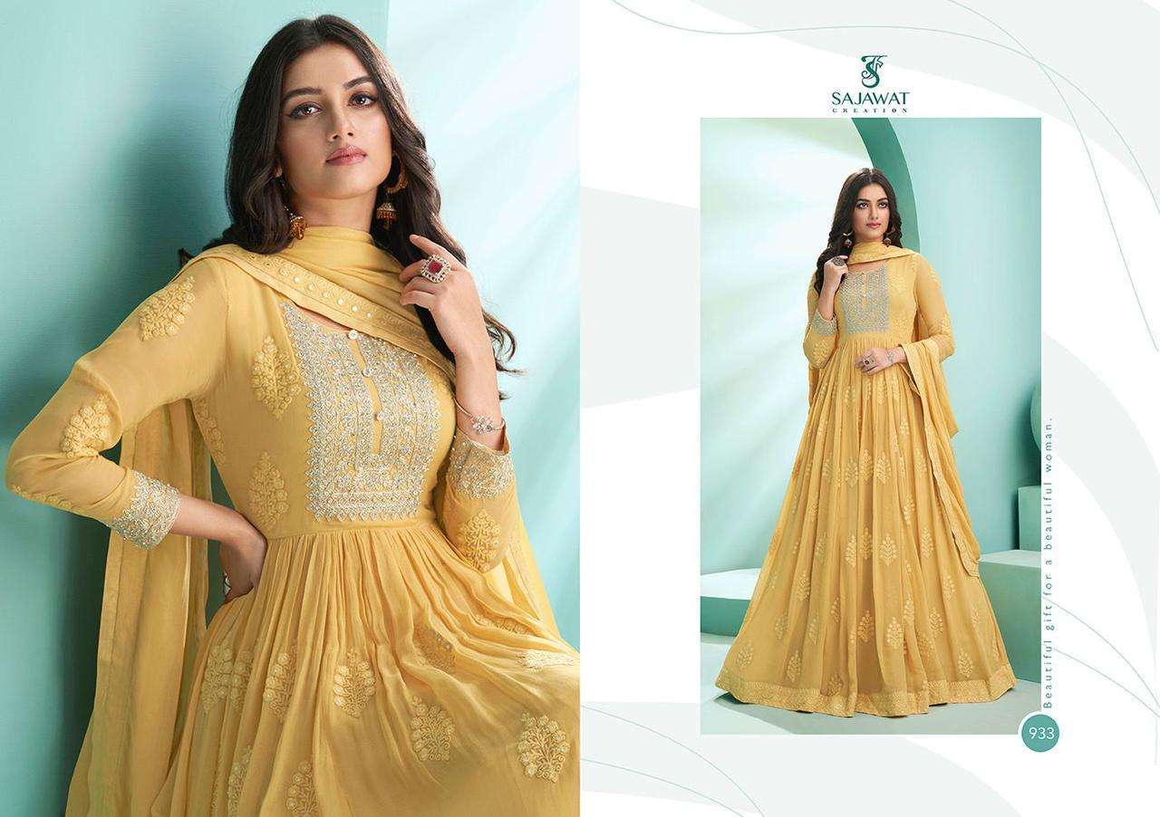 Sajawat  Kalpi Faux Georgette With Embroidery Work Ready Made Suits Catalog