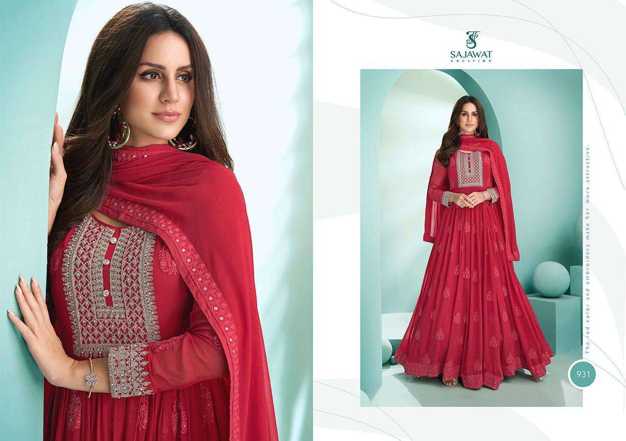 Sajawat  Kalpi Faux Georgette With Embroidery Work Ready Made Suits Catalog