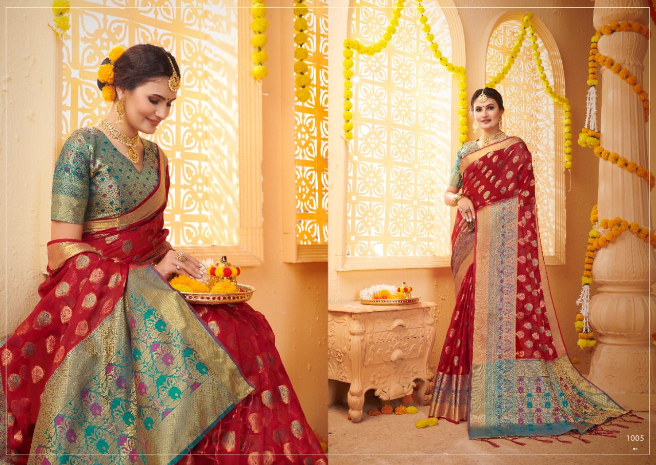 Saroj Amrapali Festive Wear Organza Silk Wholesale Saree Catalog