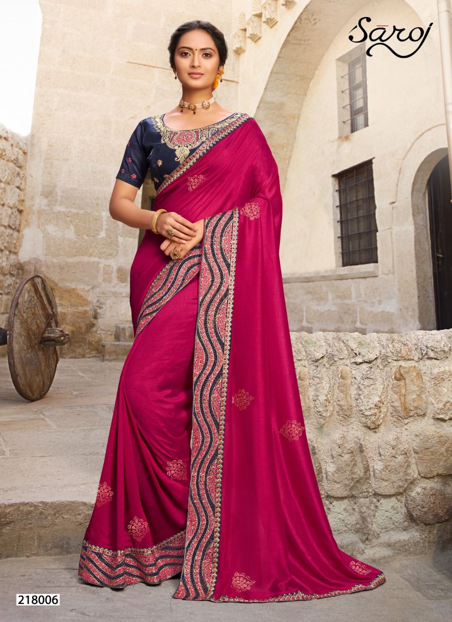 Saroj Ardhangini Festive Wear Vichitra Silk Saree Catalog